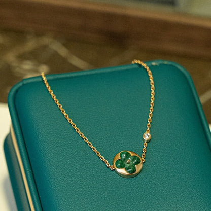 [Olivia JW]SUN MALACHITE 1 DIAMOND PINK GOLD BRACELET