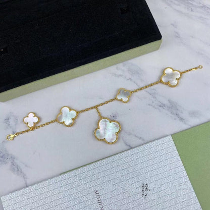[Olivia JW]MAGIC CLOVER MOP GOLD BRACELET 5 MOTIFS