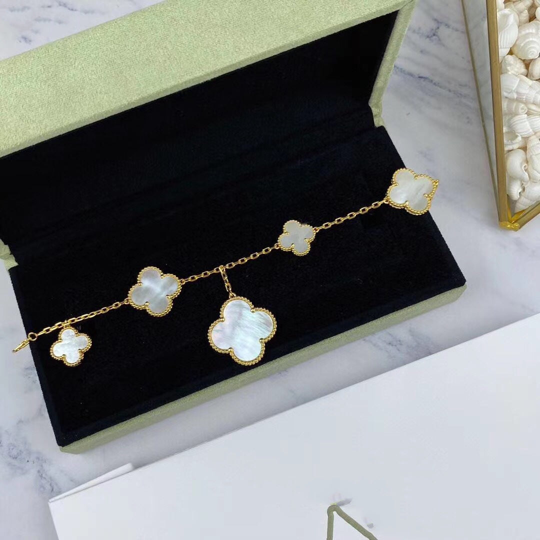 [Olivia JW]MAGIC CLOVER MOP GOLD BRACELET 5 MOTIFS