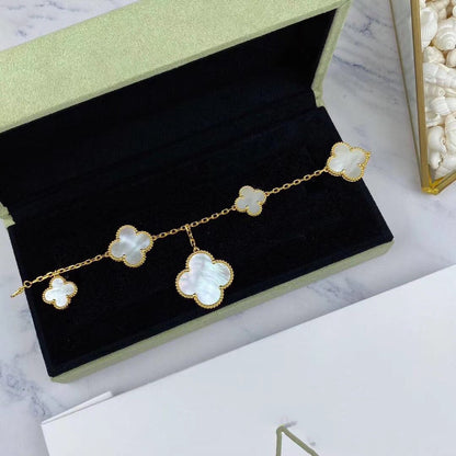[Olivia JW]MAGIC CLOVER MOP GOLD BRACELET 5 MOTIFS