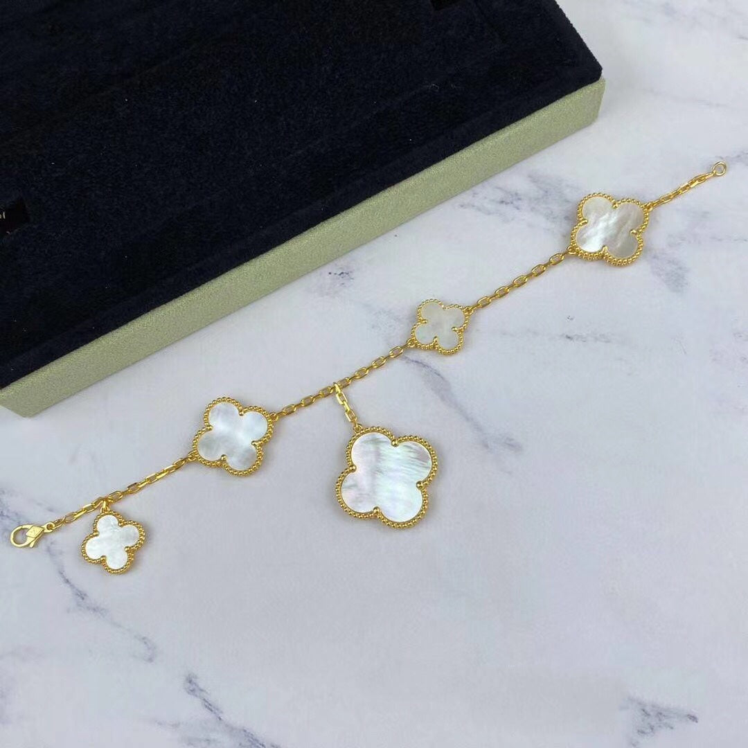 [Olivia JW]MAGIC CLOVER MOP GOLD BRACELET 5 MOTIFS