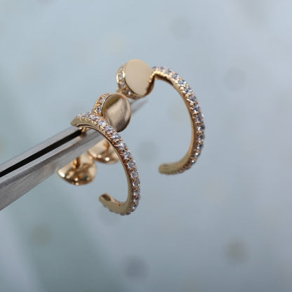 [Olivia JW]JUSTE EARRINGS 12.75MM PINK GOLD DIAMOND