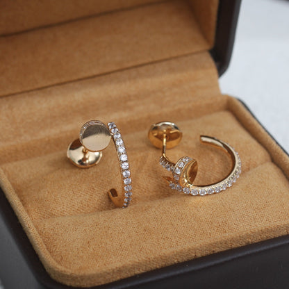 [Olivia JW]JUSTE EARRINGS 12.75MM PINK GOLD DIAMOND