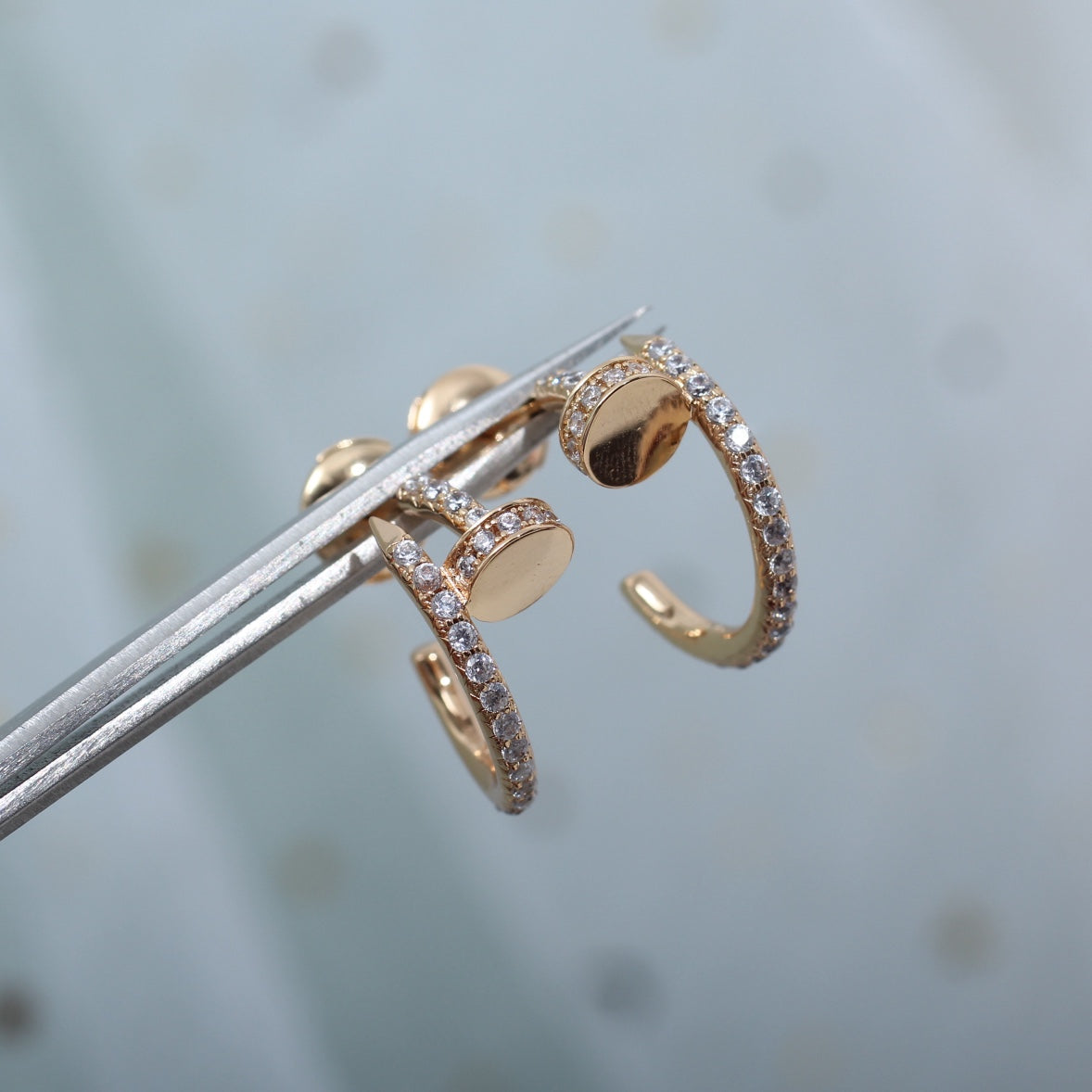[Olivia JW]JUSTE EARRINGS 12.75MM PINK GOLD DIAMOND