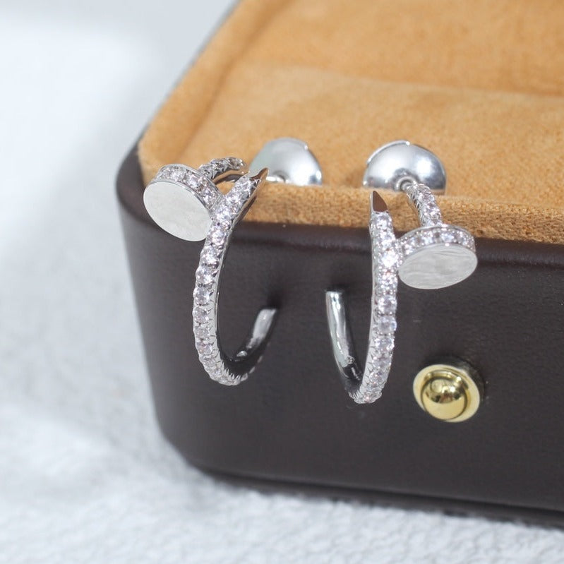 [Olivia JW]JUSTE EARRINGS 12.75MM SILVER DIAMOND