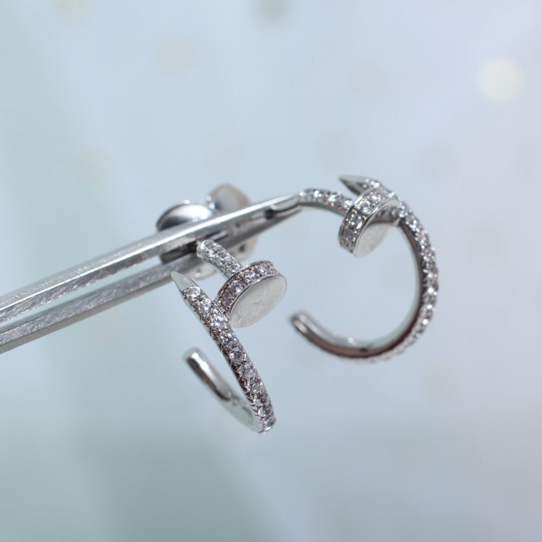[Olivia JW]JUSTE EARRINGS 12.75MM SILVER DIAMOND