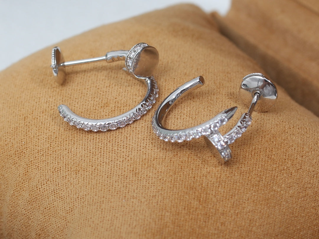 [Olivia JW]JUSTE EARRINGS 12.75MM SILVER DIAMOND