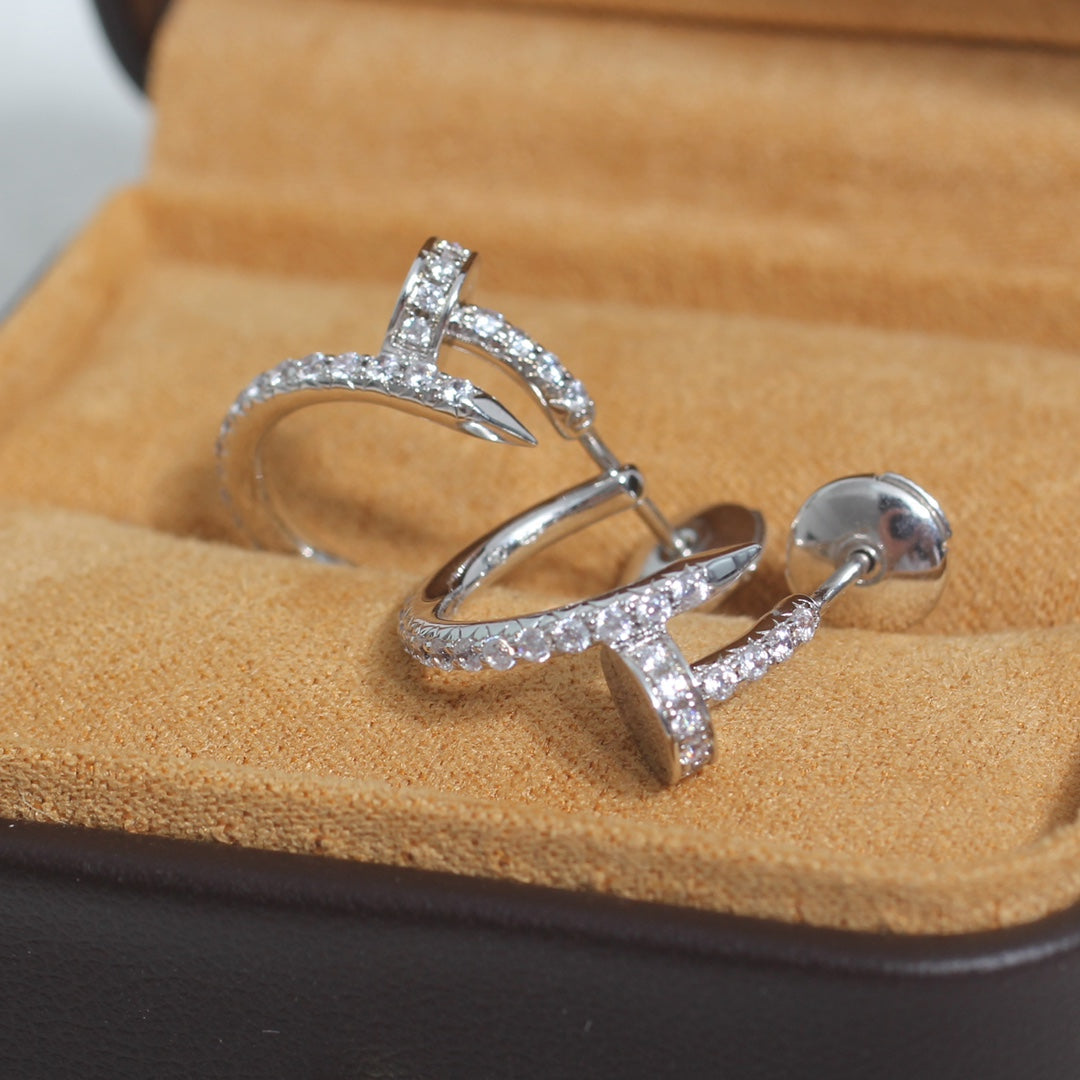 [Olivia JW]JUSTE EARRINGS 12.75MM SILVER DIAMOND