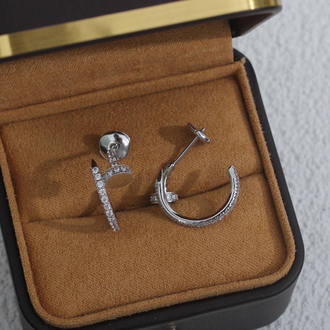 [Olivia JW]JUSTE EARRINGS 12.75MM SILVER DIAMOND