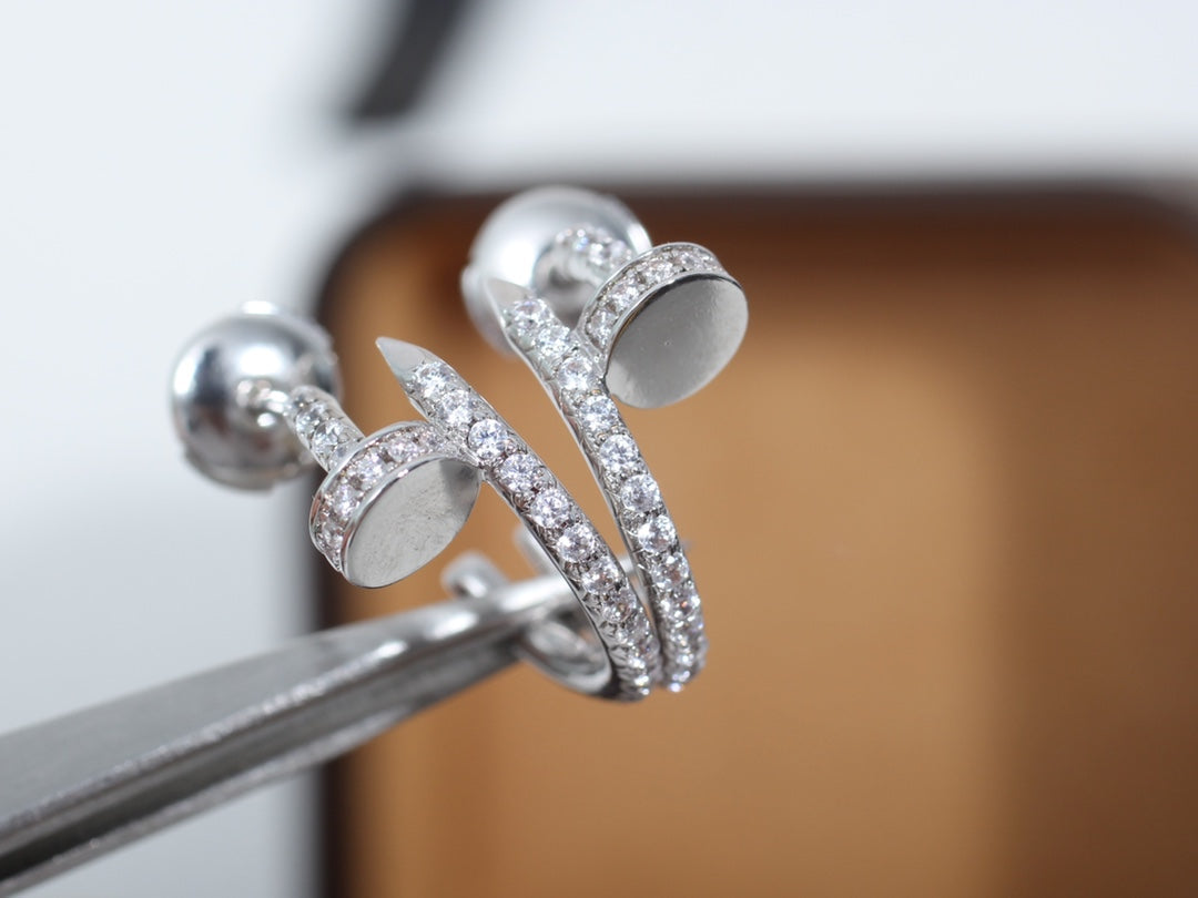 [Olivia JW]JUSTE EARRINGS 12.75MM SILVER DIAMOND