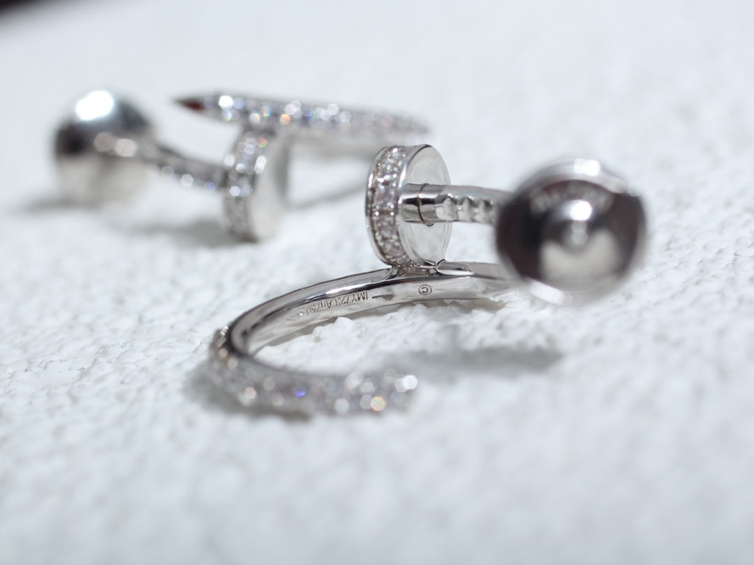 [Olivia JW]JUSTE EARRINGS 12.75MM SILVER DIAMOND