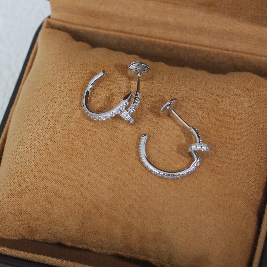 [Olivia JW]JUSTE EARRINGS 12.75MM SILVER DIAMOND