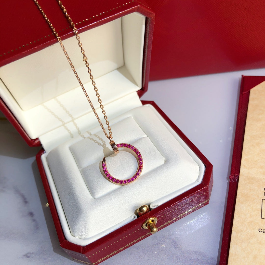 [Olivia JW]JUSTE NECKLACE GOLD RED DIAMONDS
