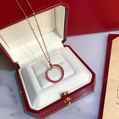[Olivia JW]JUSTE NECKLACE GOLD RED DIAMONDS