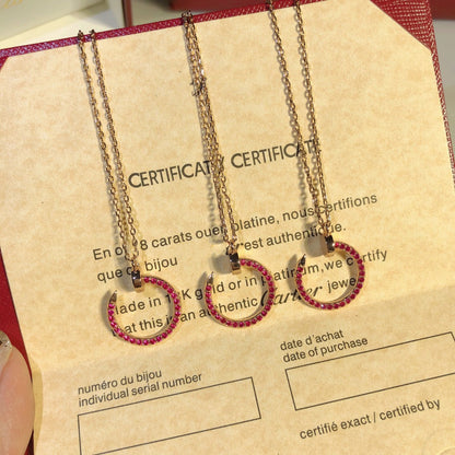 [Olivia JW]JUSTE NECKLACE GOLD RED DIAMONDS
