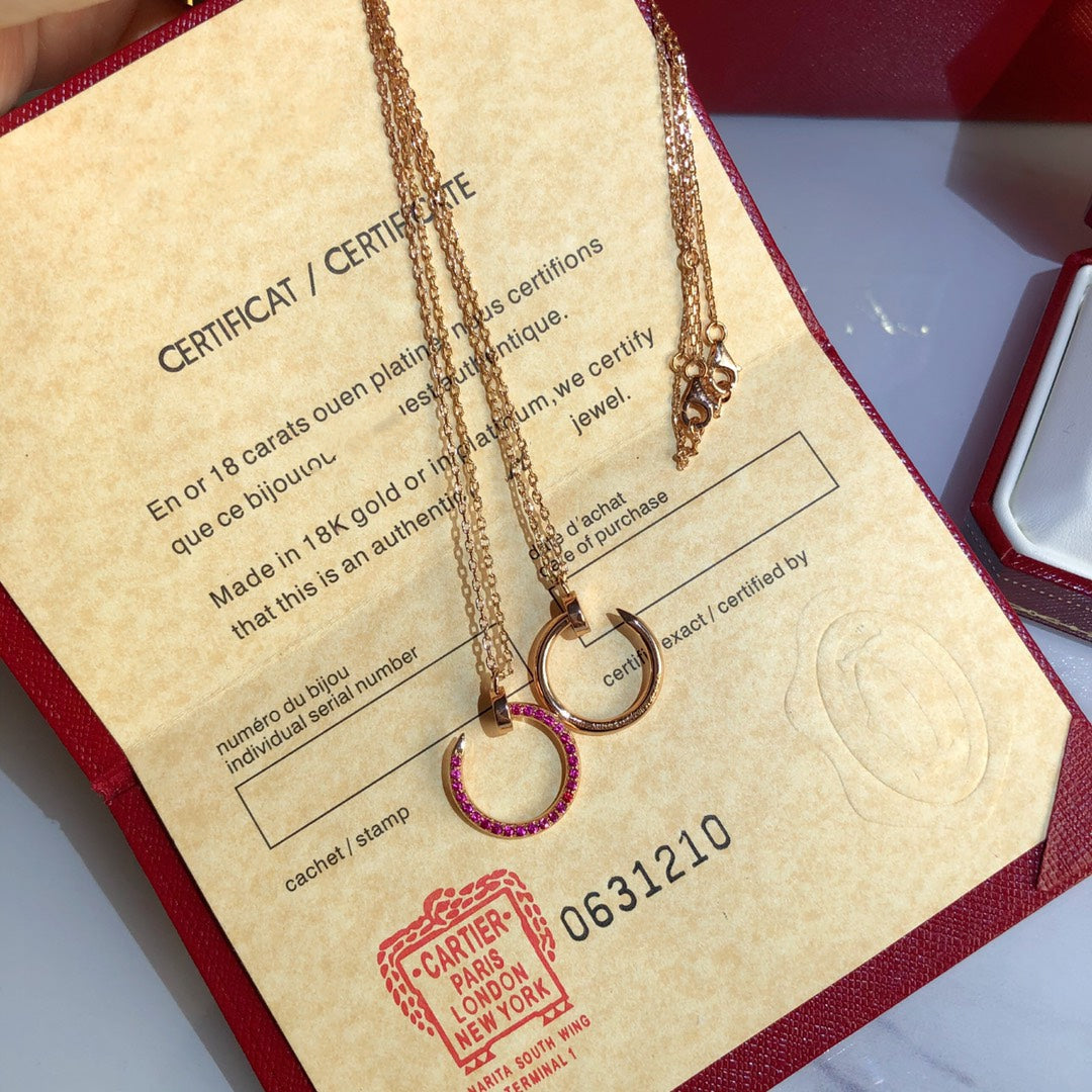 [Olivia JW]JUSTE NECKLACE GOLD RED DIAMONDS