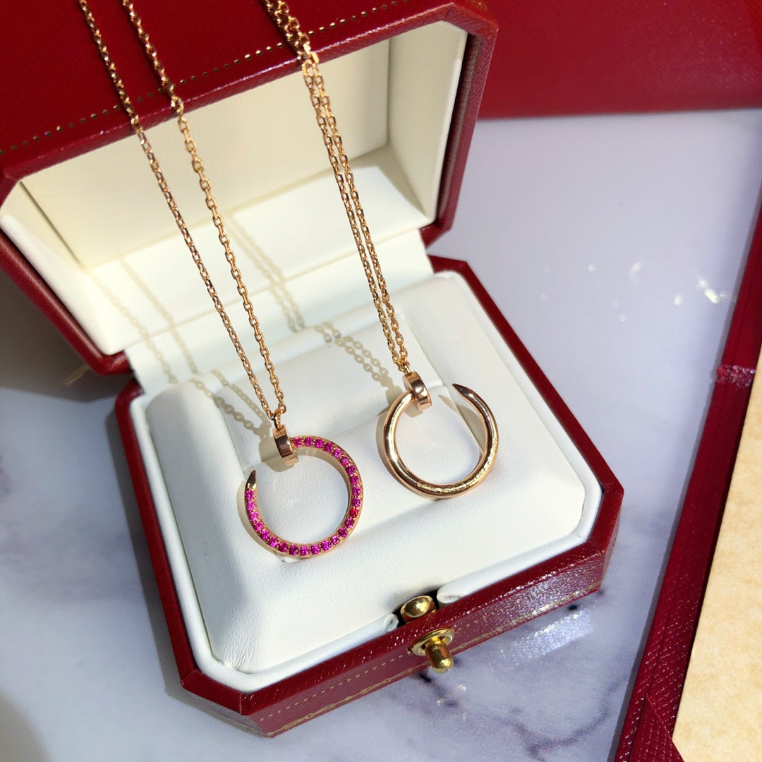 [Olivia JW]JUSTE NECKLACE GOLD RED DIAMONDS