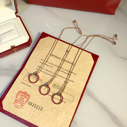 [Olivia JW]JUSTE NECKLACE GOLD RED DIAMONDS