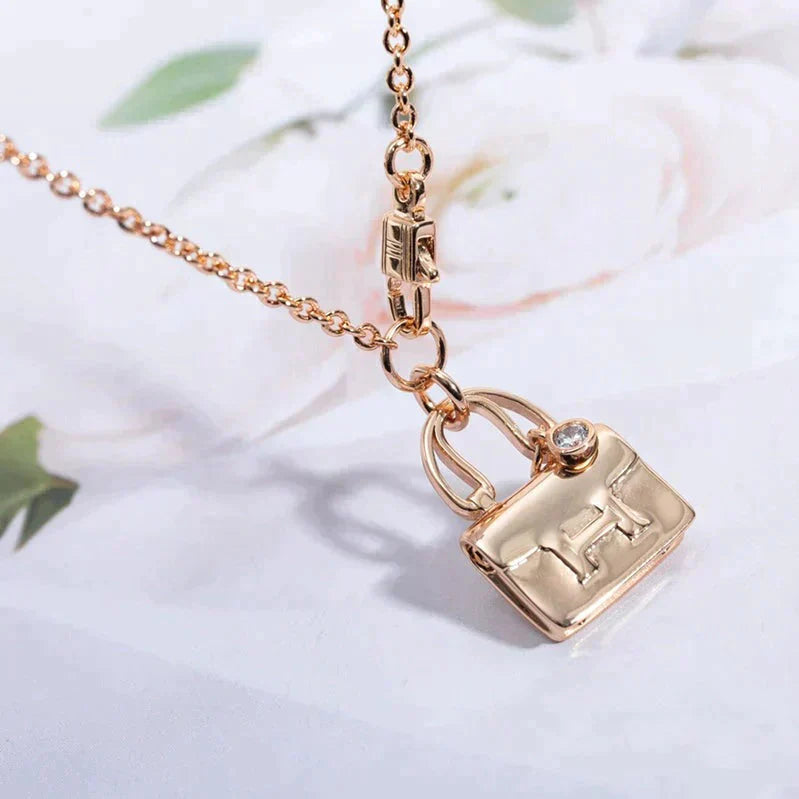 [Olivia JW]AMULETTE PEDANT ROSE GOLD NECKLACE