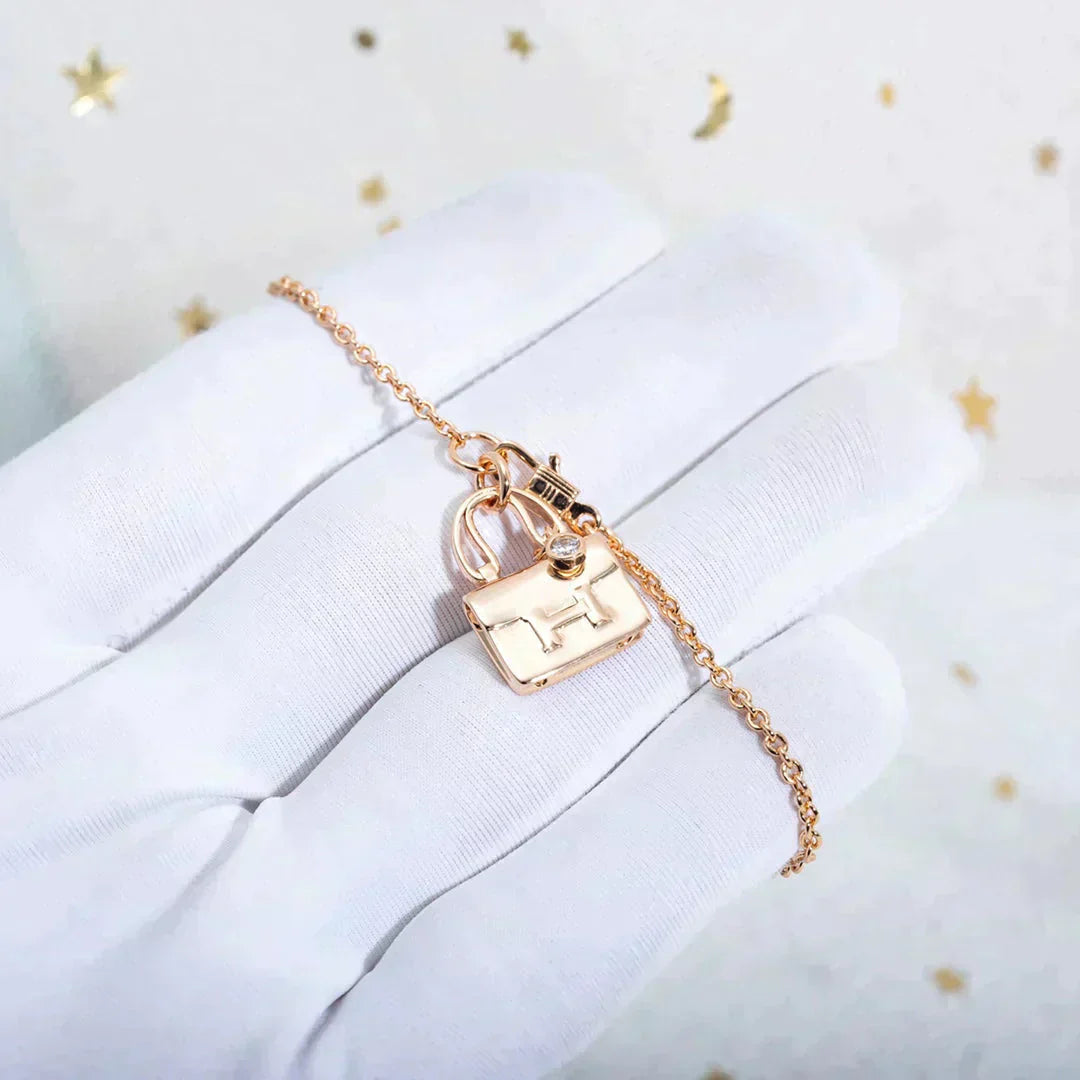 [Olivia JW]AMULETTE PEDANT ROSE GOLD NECKLACE