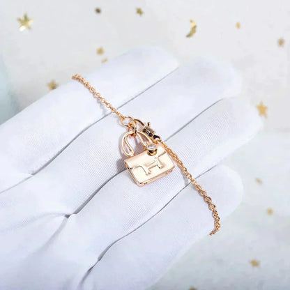 [Olivia JW]AMULETTE PEDANT ROSE GOLD NECKLACE