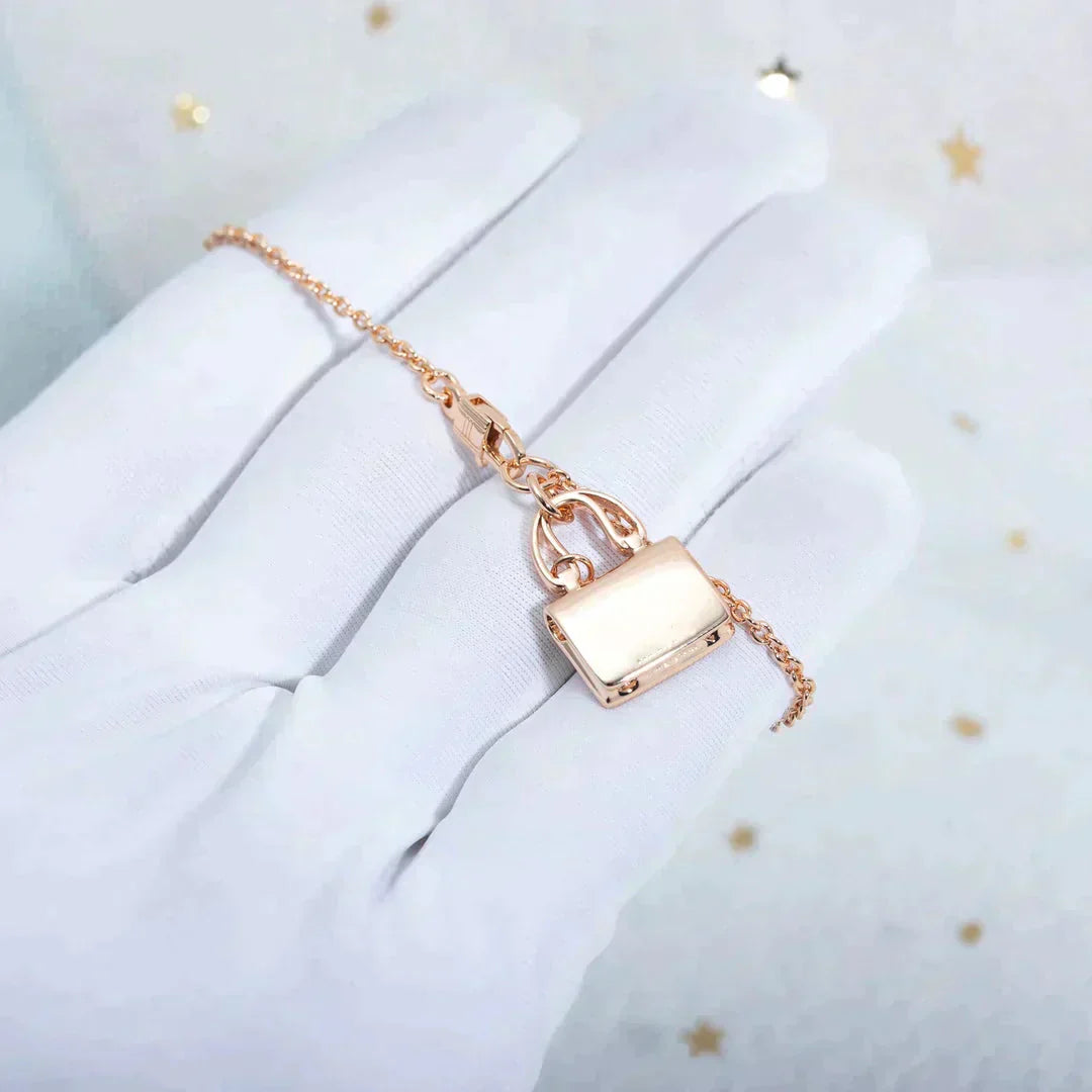 [Olivia JW]AMULETTE PEDANT ROSE GOLD NECKLACE