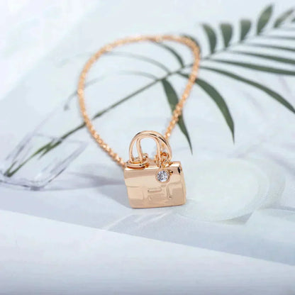 [Olivia JW]AMULETTE PEDANT ROSE GOLD NECKLACE