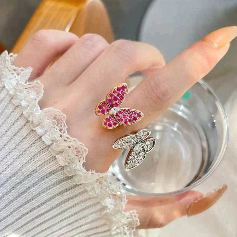 [Olivia JW]TWIN BUTTERFLY DIAMOND RING
