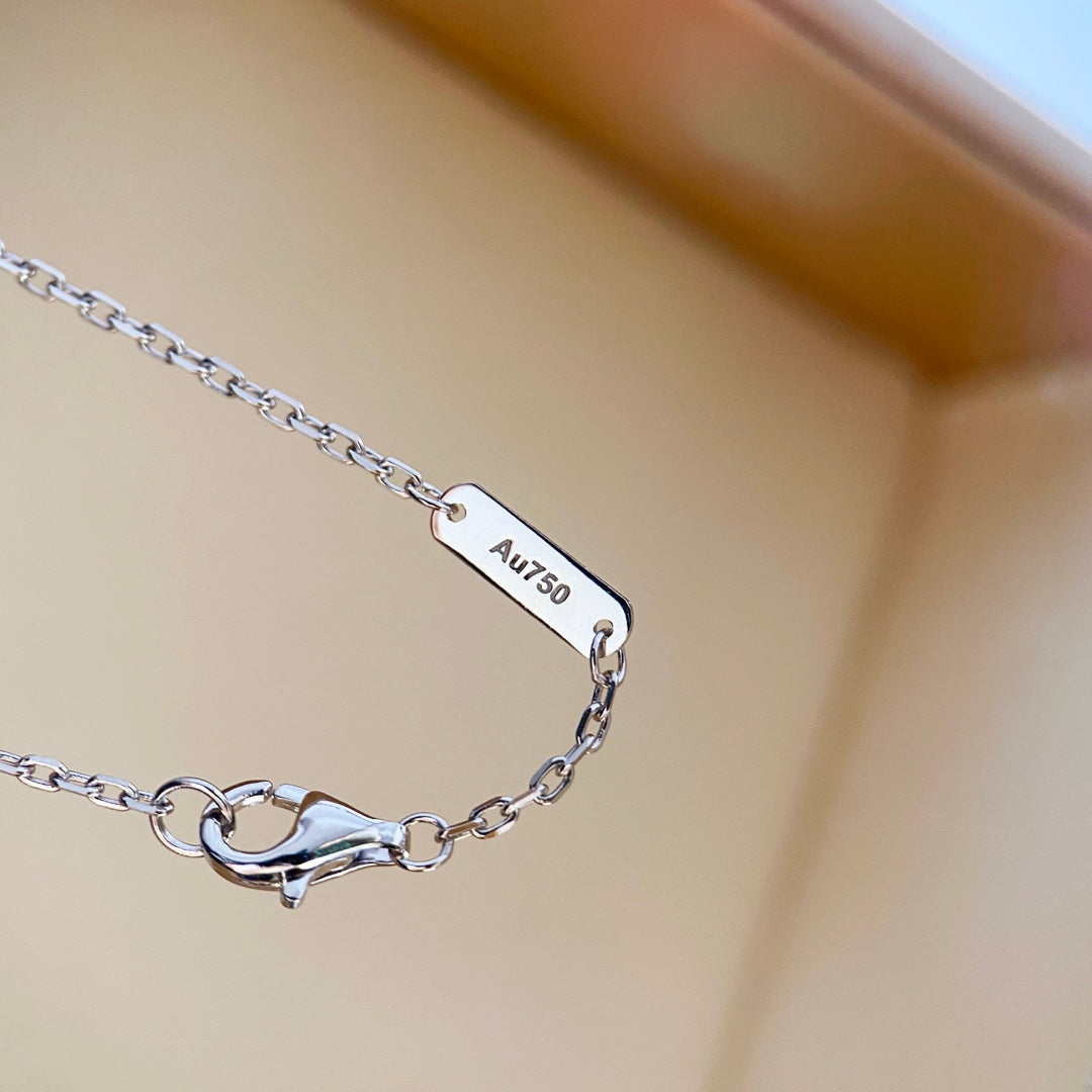 [Olivia JW]CLOVER DIAMOND NECKLACE SILVER