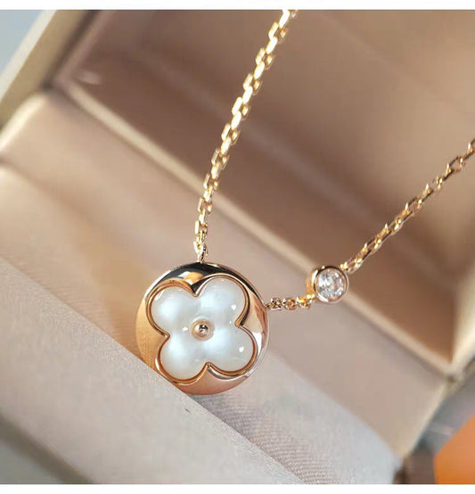 [Olivia JW]SUN MOP GOLD 1 DIAMOND NECKLACE