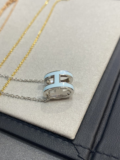[Olivia JW]POP H LIGHT BLUE NECKLACE