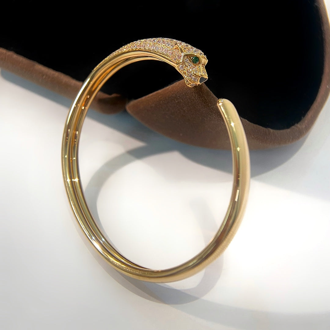 [Olivia JW]PANTHERE GOLD DIAMOND OPEN BRACELET