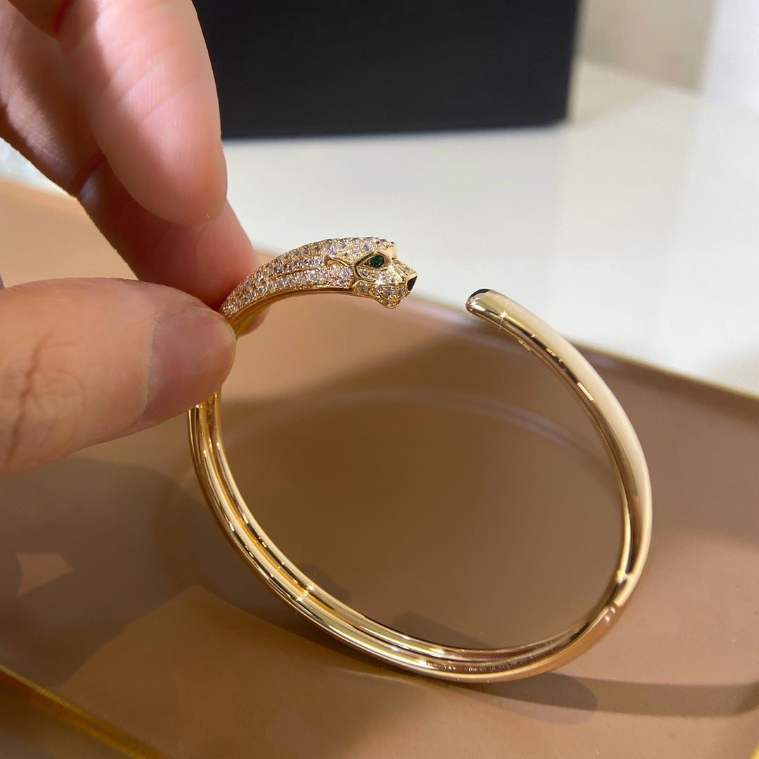 [Olivia JW]PANTHERE GOLD DIAMOND OPEN BRACELET