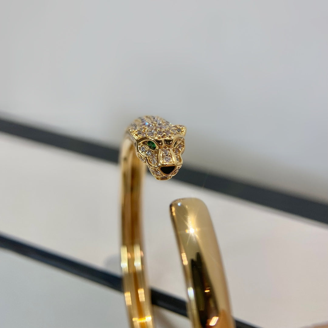 [Olivia JW]PANTHERE GOLD DIAMOND OPEN BRACELET