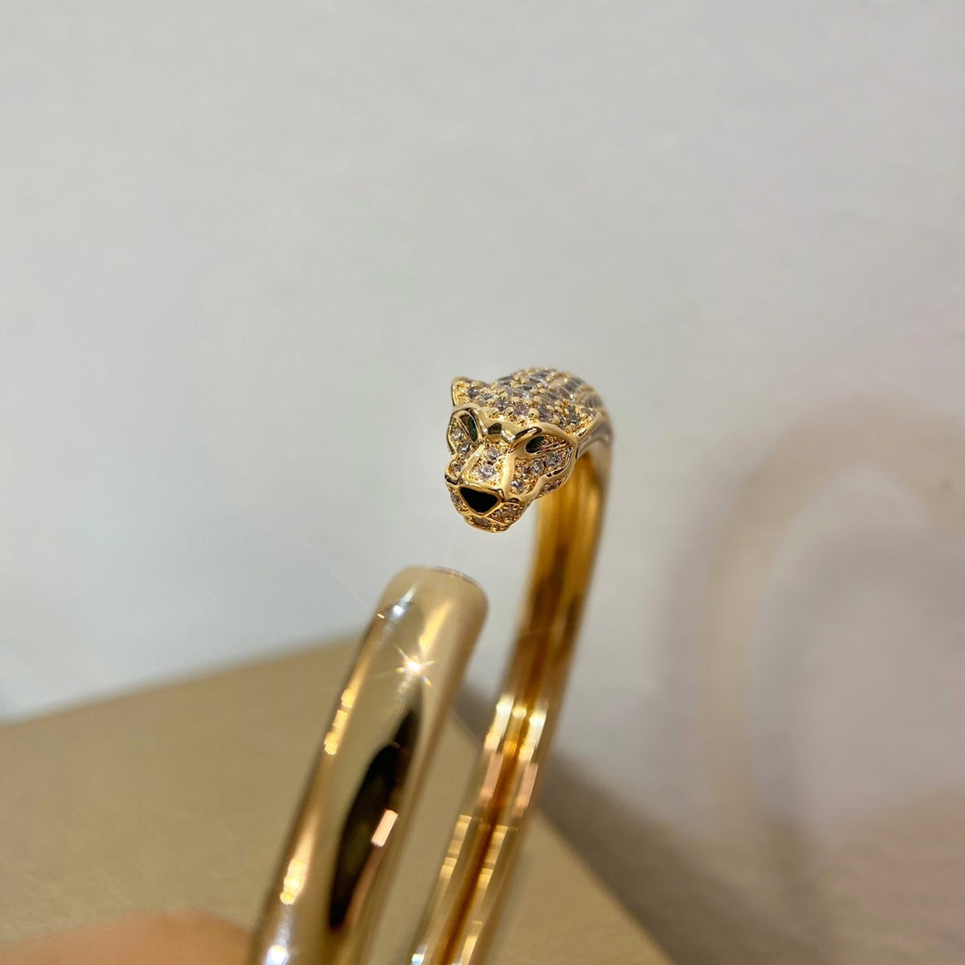[Olivia JW]PANTHERE GOLD DIAMOND OPEN BRACELET
