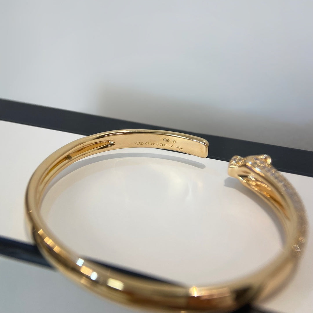 [Olivia JW]PANTHERE GOLD DIAMOND OPEN BRACELET