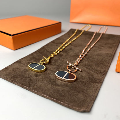 [Olivia JW]CHAINE VERSO BLACK CERAMIC NECKLACE