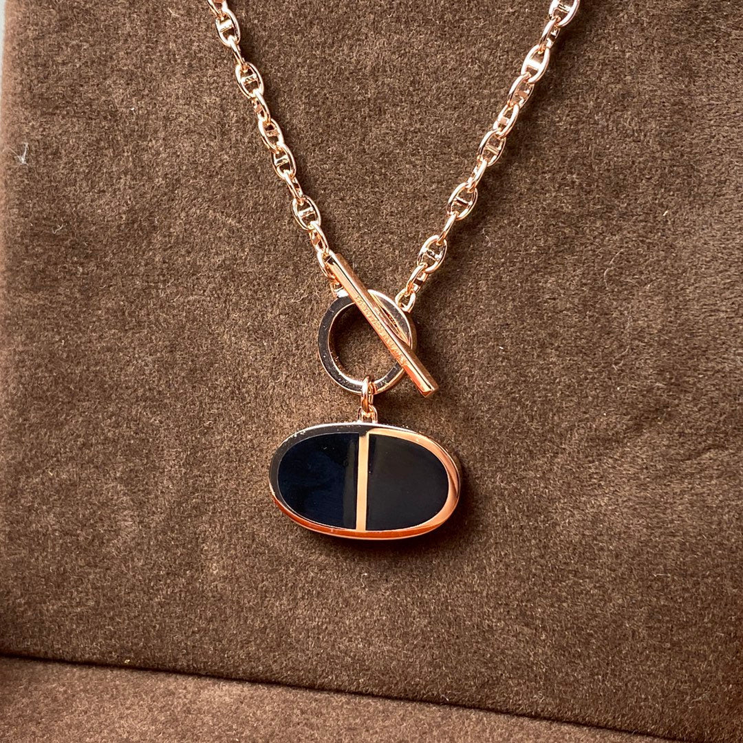 [Olivia JW]CHAINE VERSO BLACK CERAMIC NECKLACE