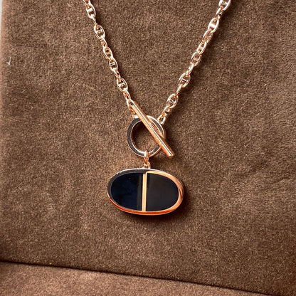 [Olivia JW]CHAINE VERSO BLACK CERAMIC NECKLACE