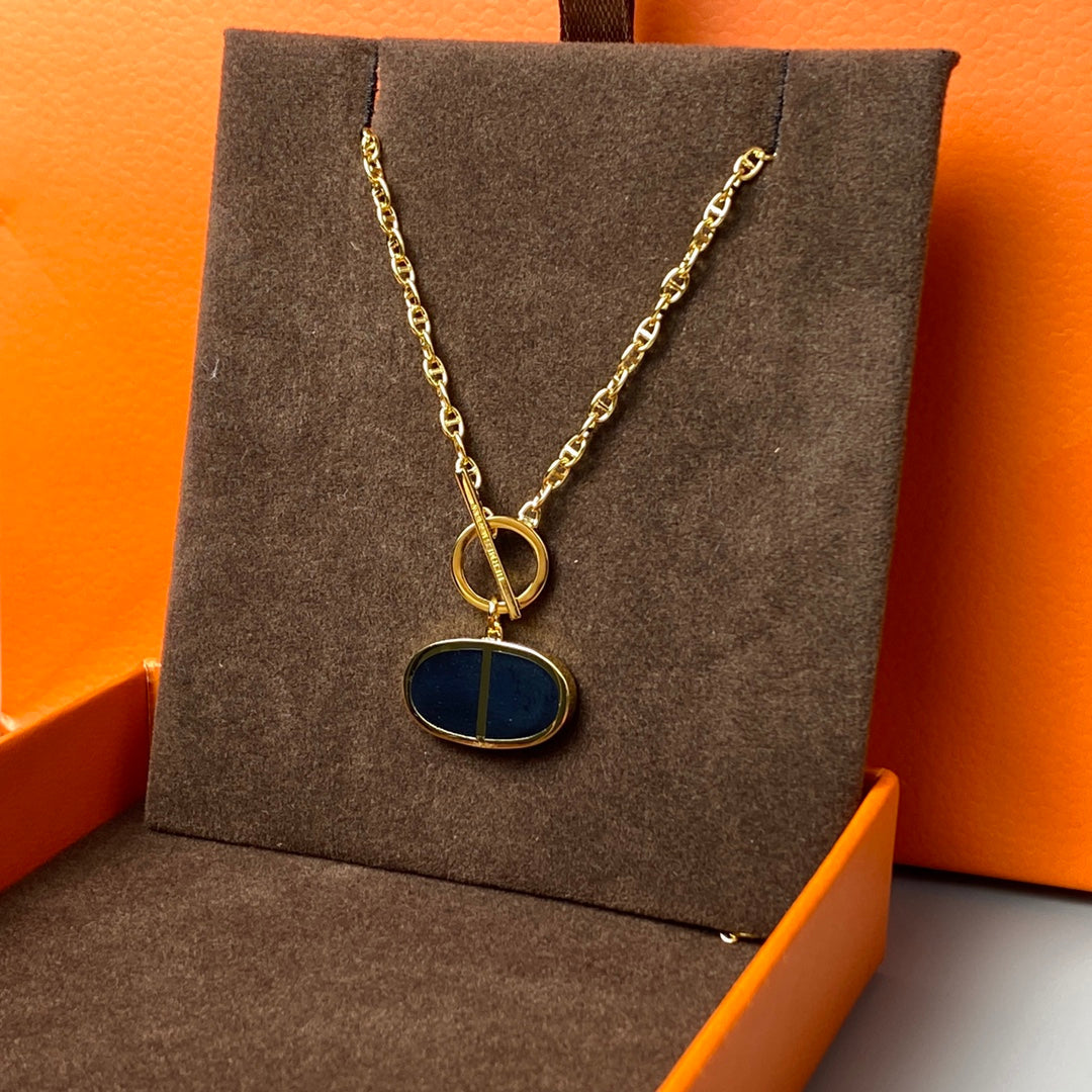 [Olivia JW]CHAINE VERSO BLACK CERAMIC NECKLACE