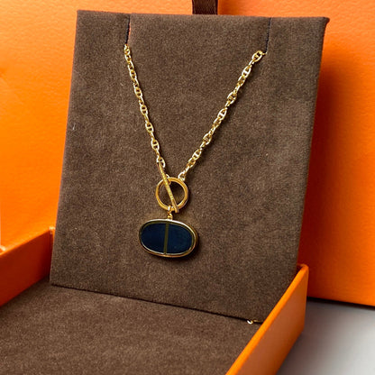[Olivia JW]CHAINE VERSO BLACK CERAMIC NECKLACE