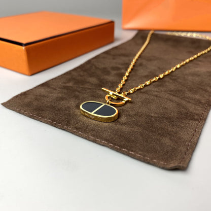 [Olivia JW]CHAINE VERSO BLACK CERAMIC NECKLACE