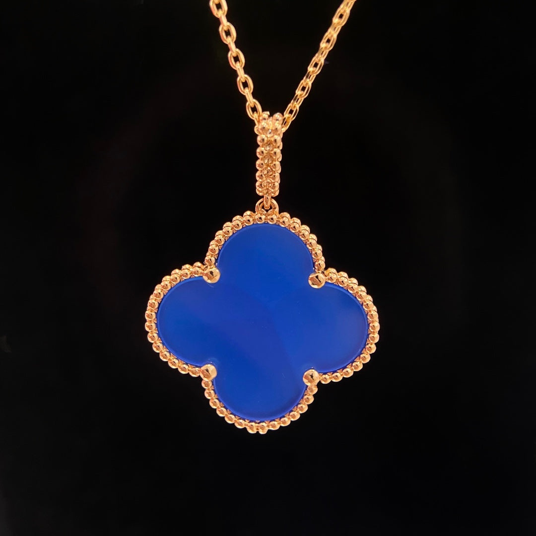[Olivia JW]CLOVER 25MM NECKLACE TURQUOISE ROSE GOLD