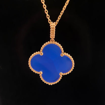 [Olivia JW]CLOVER 25MM NECKLACE TURQUOISE ROSE GOLD