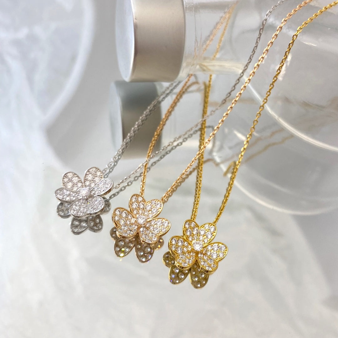 [Olivia JW]FLOWER DIAMOND NECKLACE