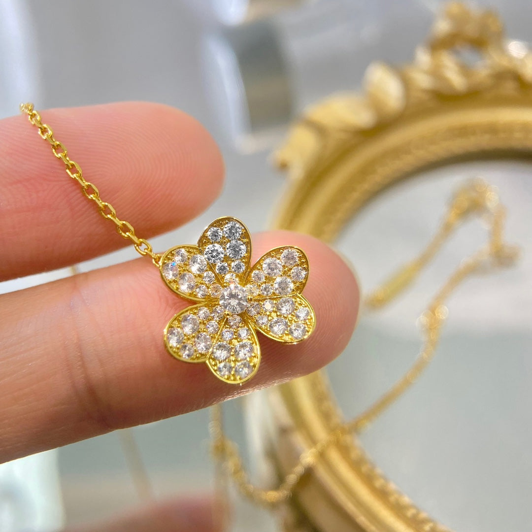 [Olivia JW]FLOWER DIAMOND NECKLACE