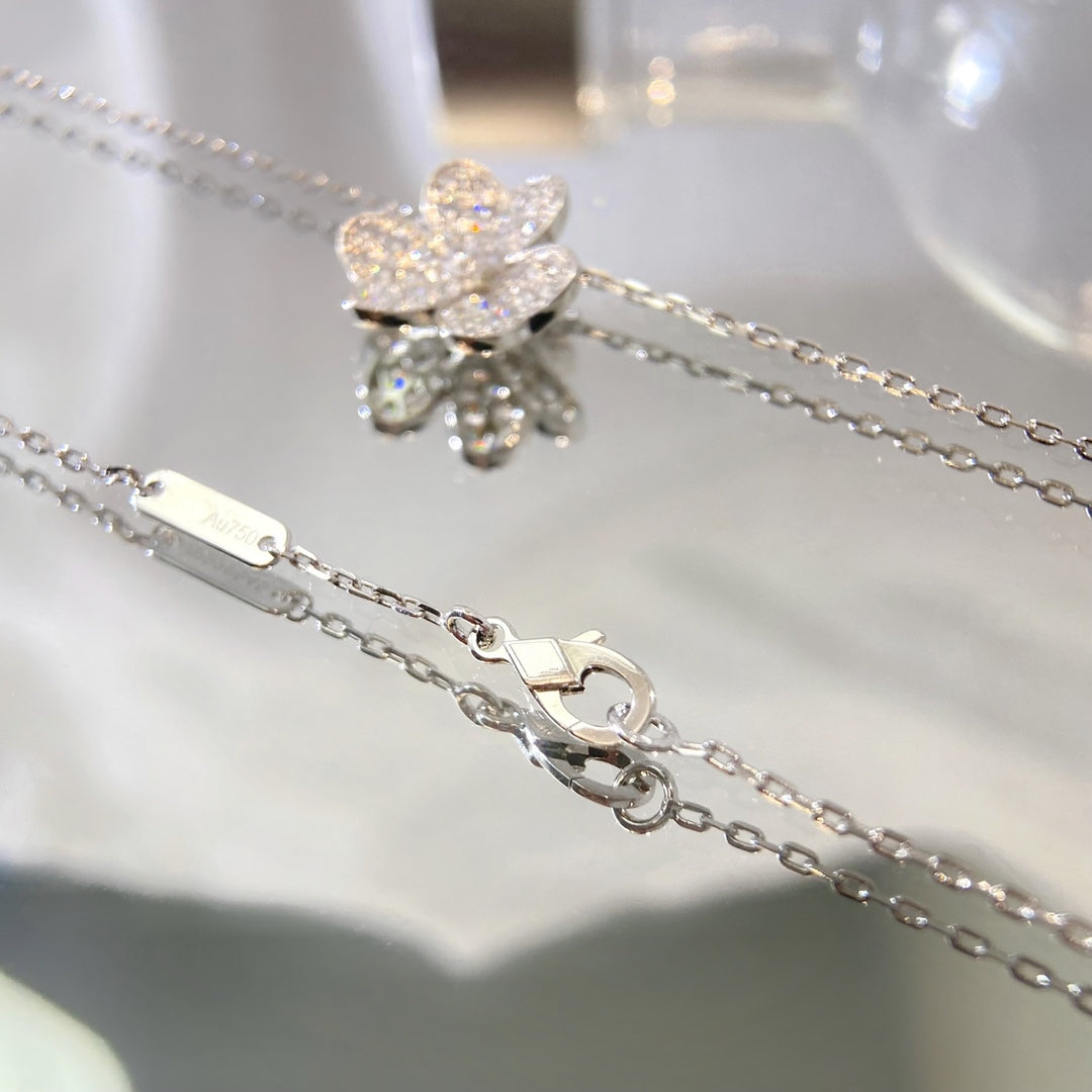 [Olivia JW]FLOWER DIAMOND NECKLACE