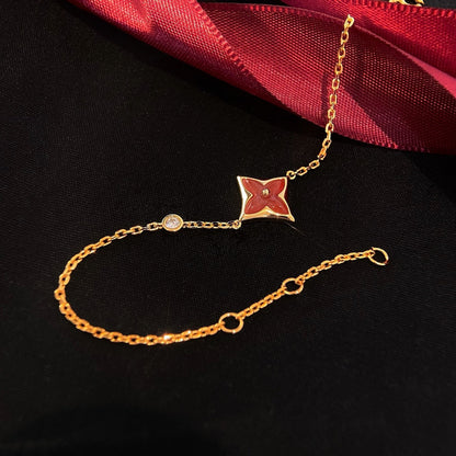 [Olivia JW]COLOR STAR CARNELIAN PINK GOLD DIAMOND BRACELET