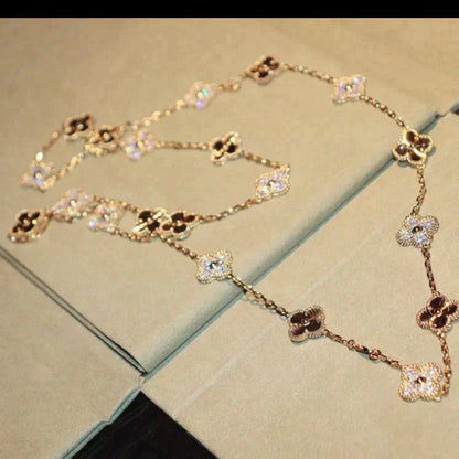 [Olivia JW]CLOVER 20 MOTIFS LASER DIAMOND NECKLACE