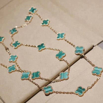 [Olivia JW]CLOVER 20 MOTIFS MALACHITE GOLD